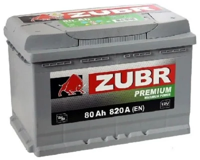 Аккумулятор ZUBR Premium 80Ah R+  820A 278x175x190